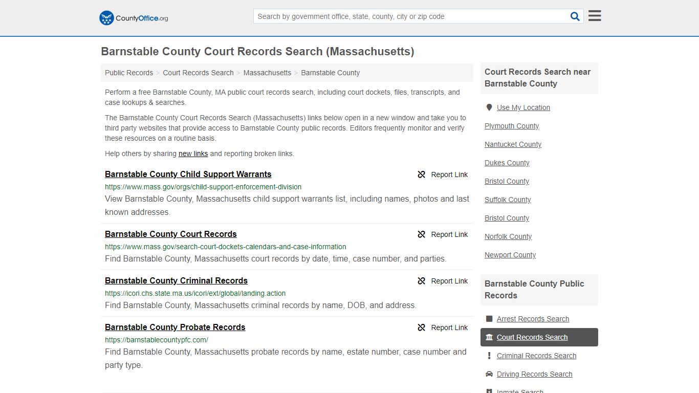 Court Records Search - Barnstable County, MA (Adoptions ...